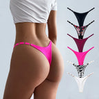 Curvalu Calcinha T-back Estampa Animal Print com Detalhe Metálico