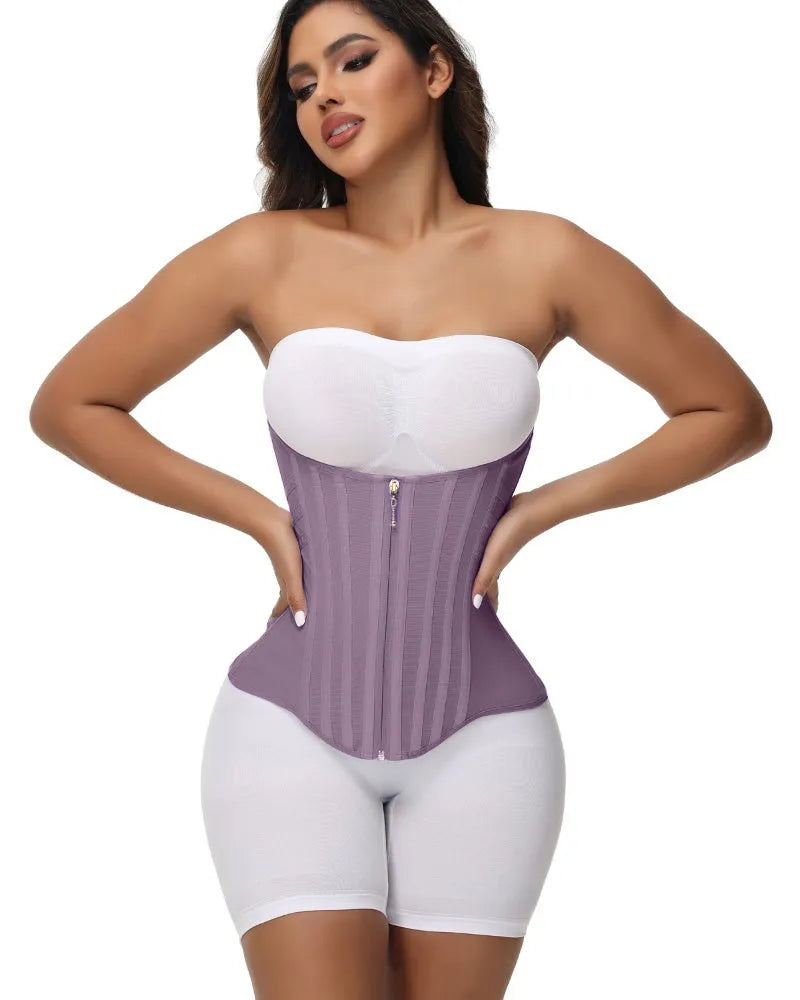 Curvalu Double Layer Waist Trainer Belt Steel Boned Compression