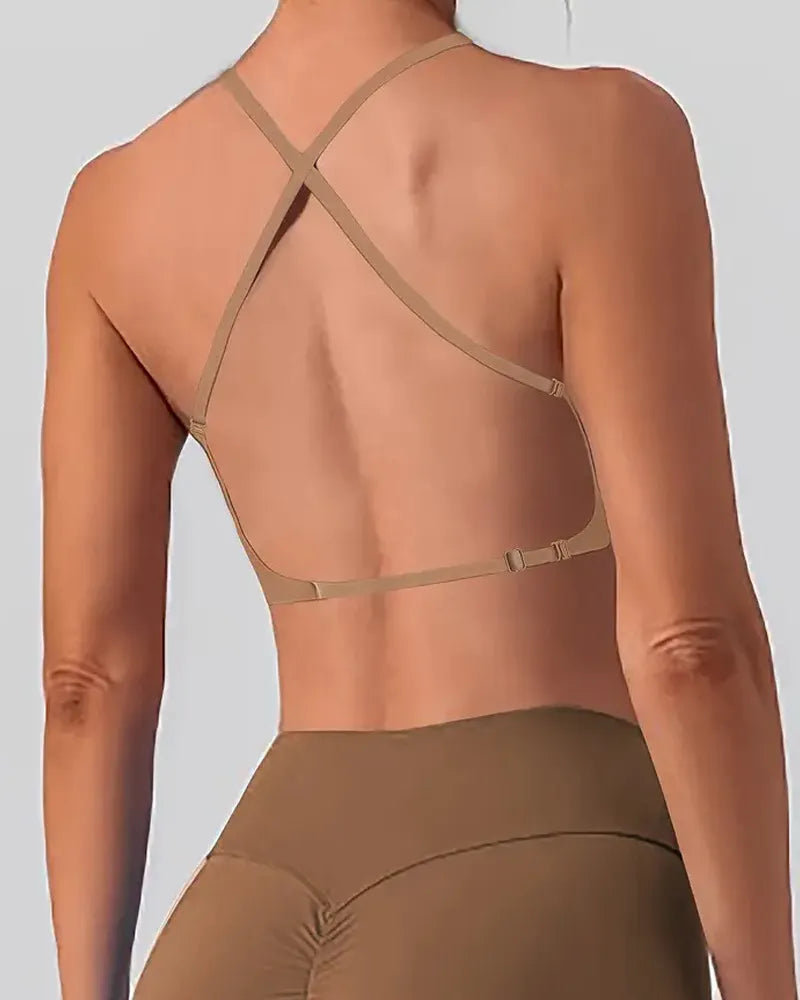 Curvalu Backless Push-Up Bra Deep U-Shaped Adhesive