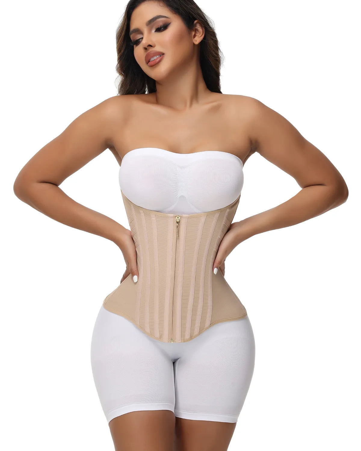 Curvalu Double Layer Waist Trainer Belt Steel Boned Compression