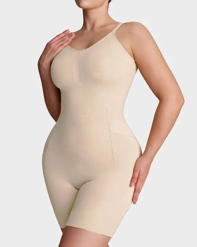 Curvalu All-in-One Snap-Off Sculpting Bodysuit Shapewear 6-Zone Compression
