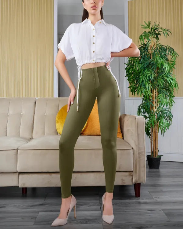 Curvalu Leggings de Yoga de Cintura Alta con Control Abdominal