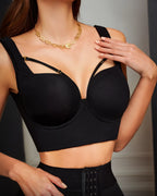Curvalu Sutiã Longline Modelador Push Up Com Sustentação