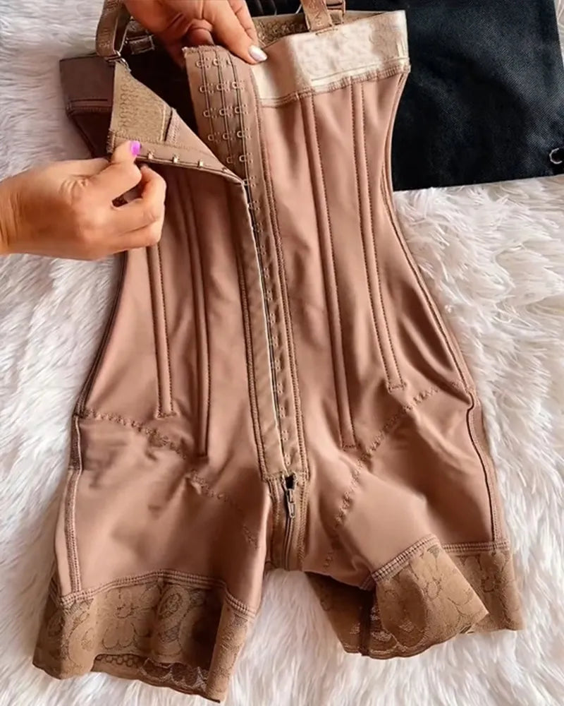 Modelador Corporal Curvalu com Zíper Controle de Barriga e Busto Aberto