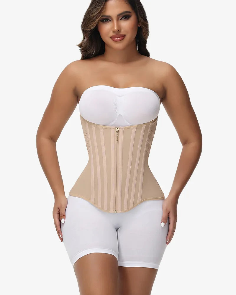 Curvalu Double Layer Waist Trainer Belt Steel Boned Compression
