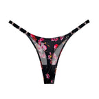 Curvalu Calcinha T-back Estampa Animal Print com Detalhe Metálico