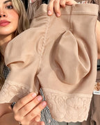 Curvalu High Waist Butt Lifter Shaping Shorts With Lace Trim