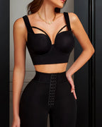 Curvalu Sutiã Longline Modelador Push Up Com Sustentação