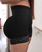 Curvalu Shorts Modeladores com Renda e Levantamento de Bumbum e Fecho Frontal
