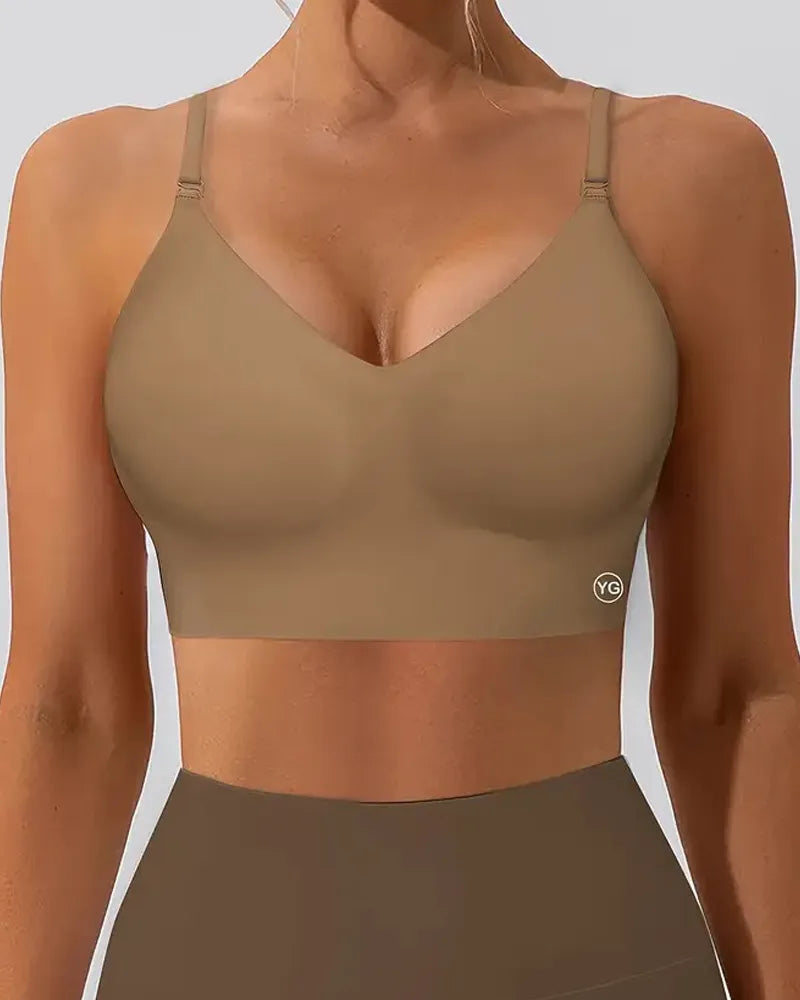 Curvalu Backless Push-Up Bra Deep U-Shaped Adhesive